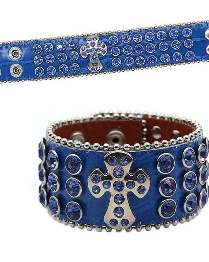TALKLESSFASHION Blue cross hip-hop punk hand band
