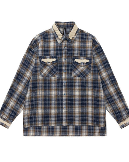 TALKLESSFASHION Blue / L Niche Loose Lapel Shirt—2112