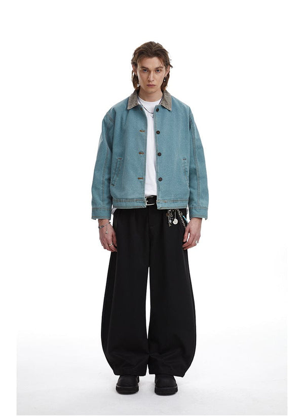 American retro simple loose Unisex jacket—-7085