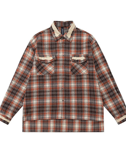 TALKLESSFASHION Brown / L Niche Loose Lapel Shirt—2112