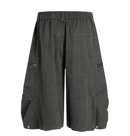 TALKLESSFASHION C896 American Vintage Summer High-End Multi-Pocket Outdoor Design Men's Loose Cropped Casual Cargo Shorts