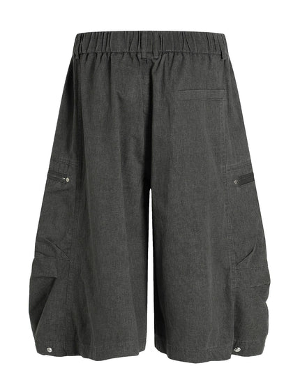 TALKLESSFASHION C896 American Vintage Summer High-End Multi-Pocket Outdoor Design Men's Loose Cropped Casual Cargo Shorts