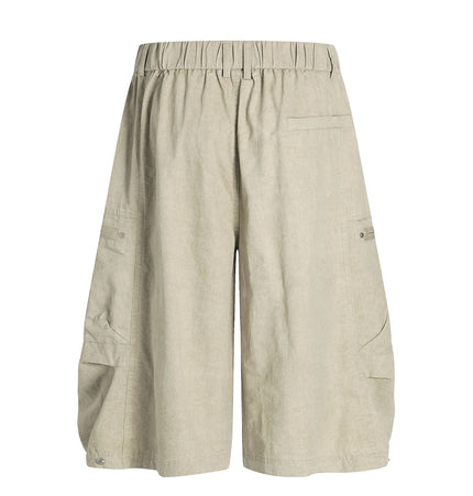 TALKLESSFASHION C896 American Vintage Summer High-End Multi-Pocket Outdoor Design Men's Loose Cropped Casual Cargo Shorts