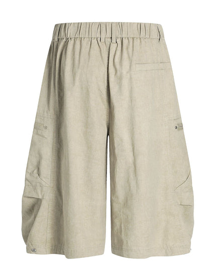 TALKLESSFASHION C896 American Vintage Summer High-End Multi-Pocket Outdoor Design Men's Loose Cropped Casual Cargo Shorts