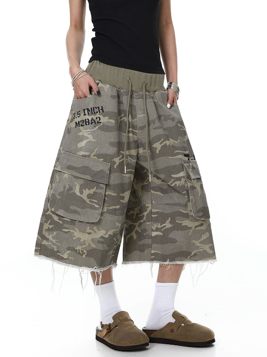 Camo Fringe Cargo Short