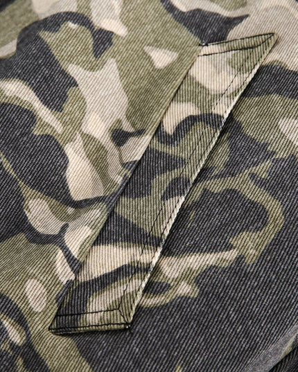 TALKLESSFASHION Camo Fur Collar Padded Jacket