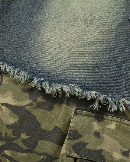 TALKLESSFASHION Camouflage Contrast Stitched Jeans