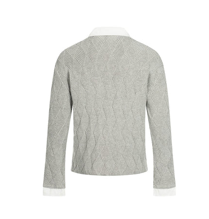TALKLESSFASHION Campus Style Fake Two-Piece Sweater