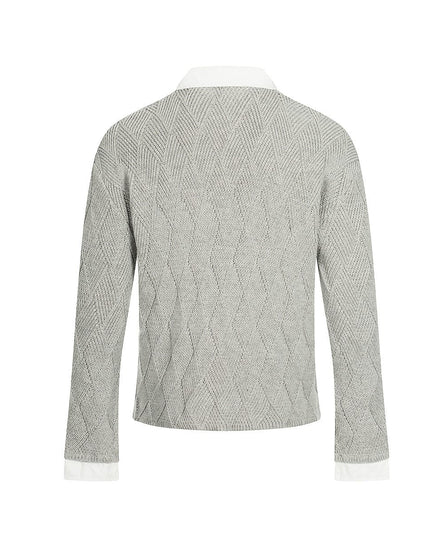 TALKLESSFASHION Campus Style Fake Two-Piece Sweater
