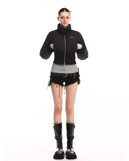 TALKLESSFASHION Cinched Waist Padded Jacket