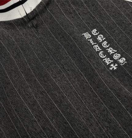 TALKLESSFASHION cleanfit vertical striped casual sportssuit men's stand-up collar jacket trendy brand color-blocked double-toe straight-leg trousers