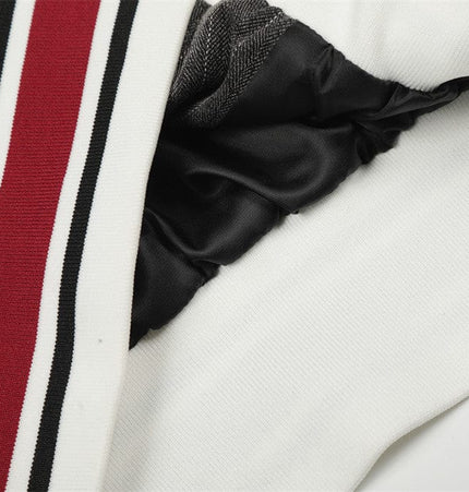 TALKLESSFASHION cleanfit vertical striped casual sportssuit men's stand-up collar jacket trendy brand color-blocked double-toe straight-leg trousers