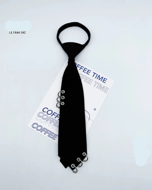 TALKLESSFASHION Corn ring zip-free tie Le Chao ornament no-hit shirt tie