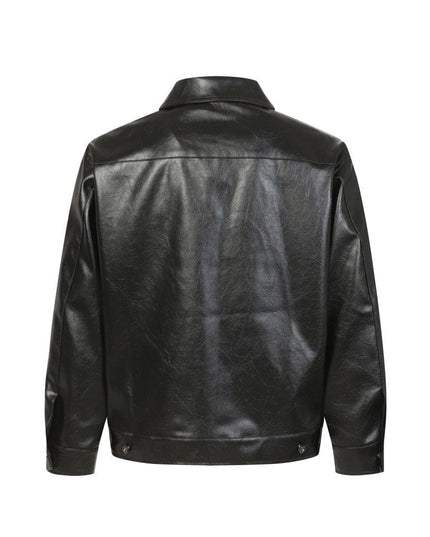 TALKLESSFASHION Crocodile print shoulder pads, leather jackets, jackets, niche European and American hiphop jackets, men's trends, high-end vintage tops