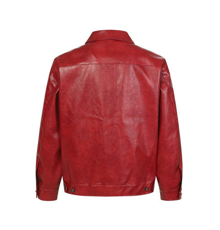 TALKLESSFASHION Crocodile print shoulder pads, leather jackets, jackets, niche European and American hiphop jackets, men's trends, high-end vintage tops