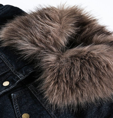 TALKLESSFASHION Cropped Biker Denim Jacket