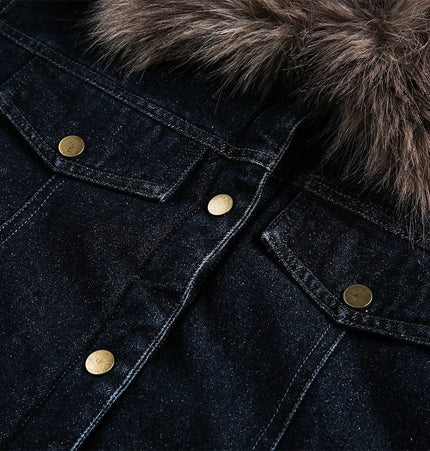 TALKLESSFASHION Cropped Biker Denim Jacket