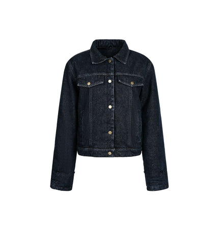 TALKLESSFASHION Cropped Biker Denim Jacket