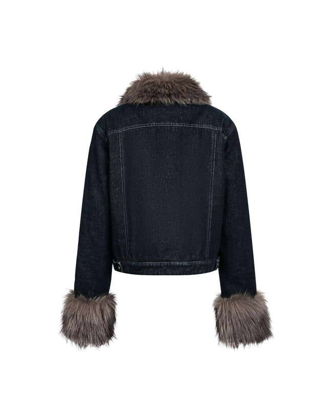 TALKLESSFASHION Cropped Biker Denim Jacket