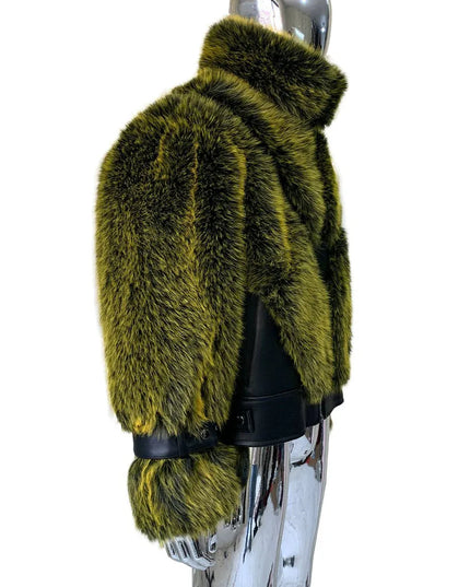 TALKLESSFASHION Cropped Color Block Padded Jacket