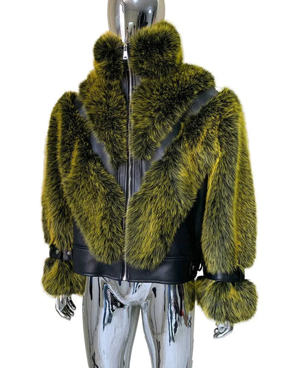 TALKLESSFASHION Cropped Color Block Padded Jacket
