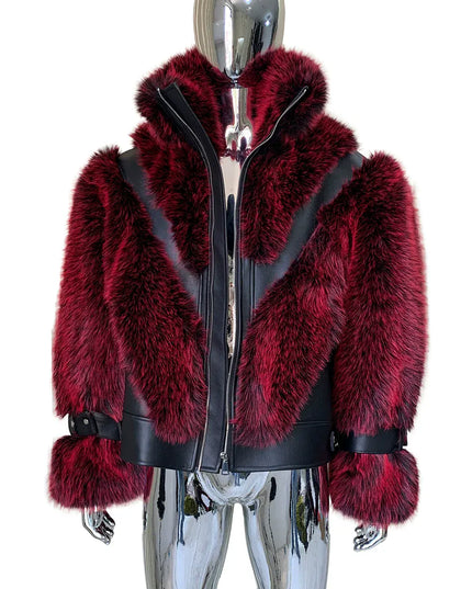 TALKLESSFASHION Cropped Color Block Padded Jacket