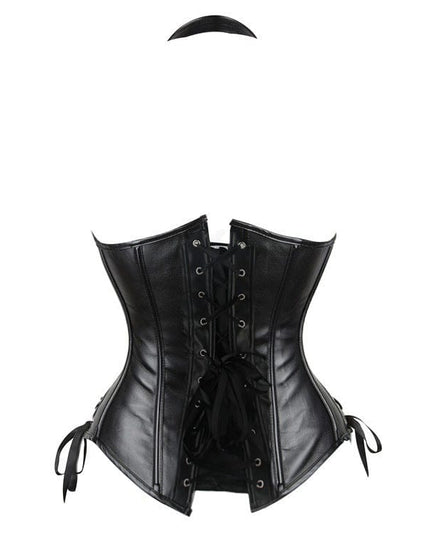 TALKLESSFASHION Cross-border shapewear, European and American corsets, halternecks, black leather, retro gothic corsets, punk clothing shaping