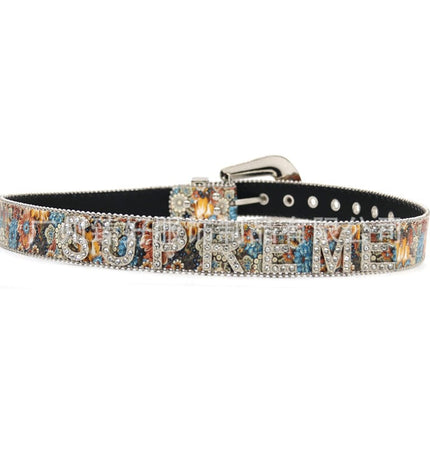 TALKLESSFASHION Cross-border trend print rhinestone belt