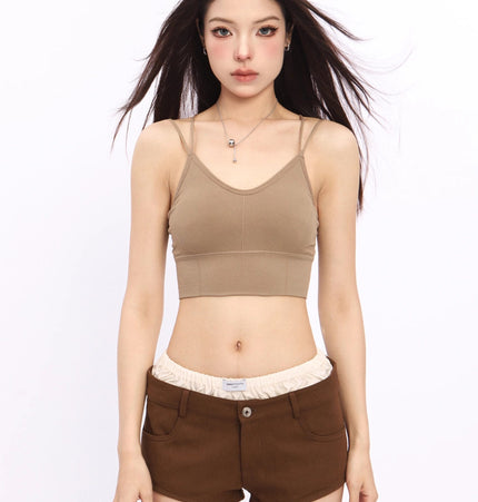 TALKLESSFASHION Crossing small suspender underwear vest with chest pad women's summer sexy beautiful back inner wear sports bandeau bra all-in-one tide