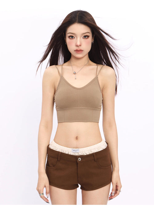 THETLSTUDIO Crossing small suspender underwear vest with chest pad women's summer sexy beautiful back inner wear sports bandeau bra all-in-one tide