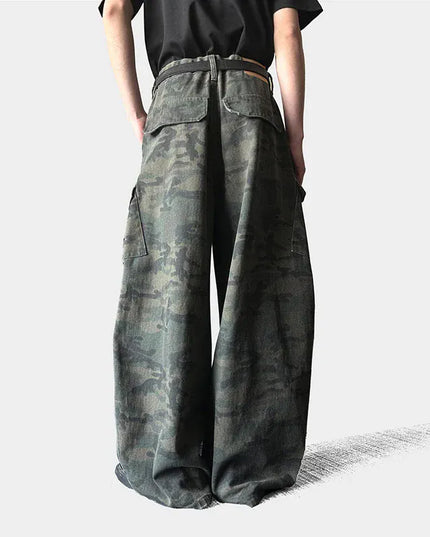 TALKLESSFASHION Curved-knife Jeans Camouflage Cargo Pants -----1009