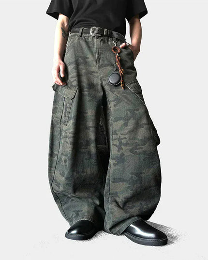 TALKLESSFASHION Curved-knife Jeans Camouflage Cargo Pants -----1009