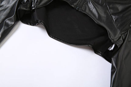 TALKLESSFASHION Cyber-Crop Zip Round-Neck Cardigan