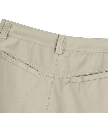 TALKLESSFASHION D2507 American Retro Unisex Street Deconstructed Pleated Design Men's Loose Casual Capri Shorts