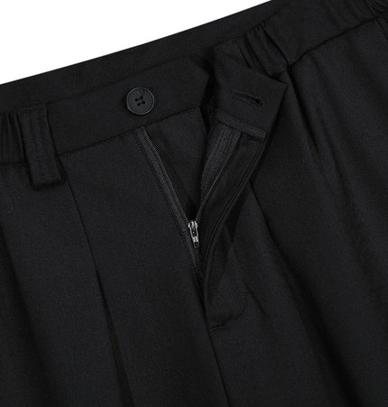 TALKLESSFASHION D2509 American Retro Unisex Pendant Trendy Pleated Design Men's Loose Casual Capri Shorts