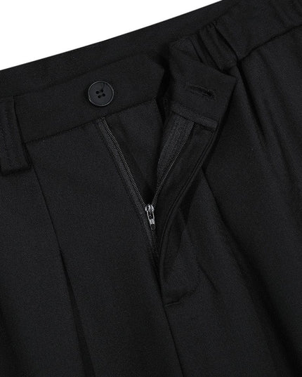 TALKLESSFASHION D2509 American Retro Unisex Pendant Trendy Pleated Design Men's Loose Casual Capri Shorts