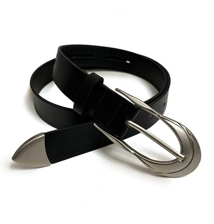 TALKLESSFASHION Dagger Length 108 Width 2.3 Direction of Light belt men's design sense high-end ins black belt accessories trouser belt versatile trend
