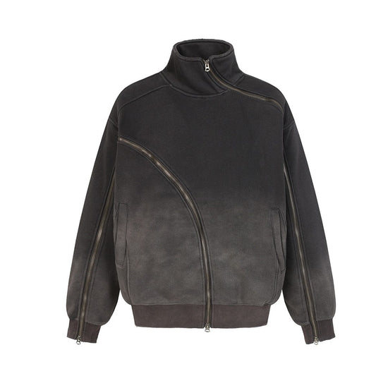 Deconstructed Gradient Zipper Jacket