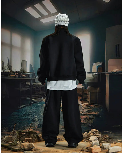 TALKLESSFASHION Deconstructed High-Weight Zipper Sweat Set