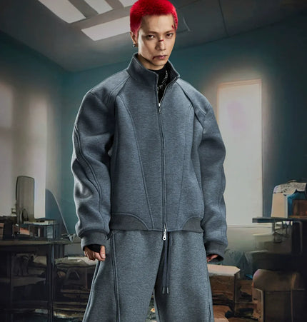 TALKLESSFASHION Deconstructed High-Weight Zipper Sweat Set
