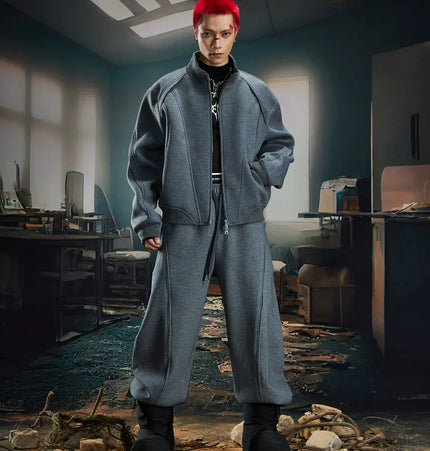TALKLESSFASHION Deconstructed High-Weight Zipper Sweat Set