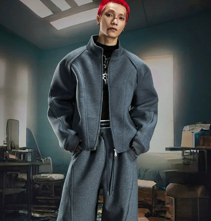 TALKLESSFASHION Deconstructed High-Weight Zipper Sweat Set