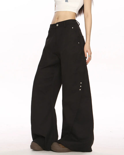 TALKLESSFASHION Deconstructed Scimitar Wide-Leg Trousers
