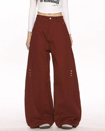 TALKLESSFASHION Deconstructed Scimitar Wide-Leg Trousers
