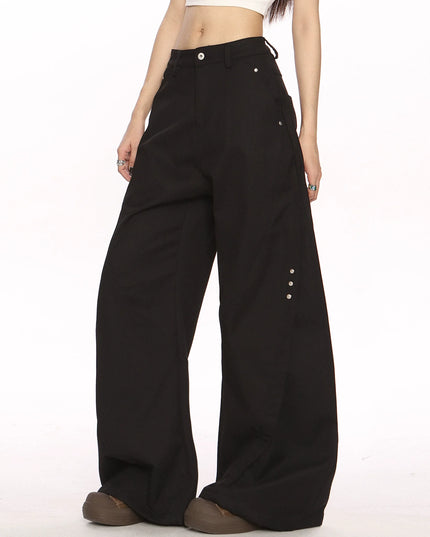 TALKLESSFASHION Deconstructed Scimitar Wide-Leg Trousers