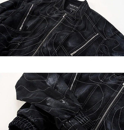 TALKLESSFASHION Deconstructed Splicing Denim Short Jacket