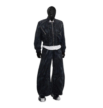 TALKLESSFASHION Deconstructed Splicing Denim Short Jacket