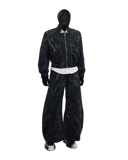 TALKLESSFASHION Deconstructed Splicing Denim Short Jacket