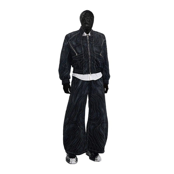 Deconstructed Splicing Denim Short Jacket
