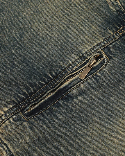TALKLESSFASHION Denim Cargo Pants Jacket Men's Coat